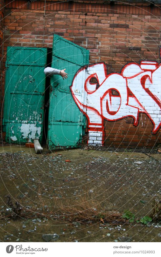 Not quite abandoned building with graffiti forsake sb./sth. Building Ruin House (Residential Structure) Change Transience Decline Architecture Derelict