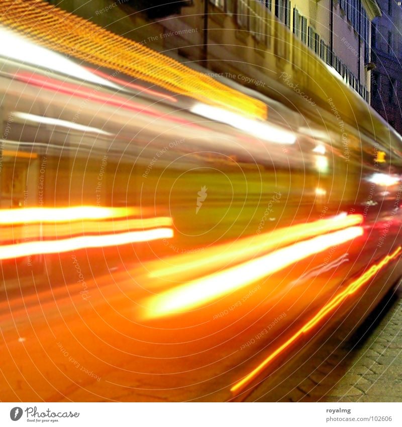 light show [2] Light Yellow Blur Twilight Evening Railroad tracks Lamp Long exposure Tracer path Rear light Milan Transport Red Italy Colour Street Lighting