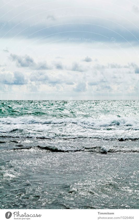 WuW. Environment Nature Elements Water Sky Clouds Beautiful weather Waves Denmark Esthetic Natural Blue Gray Green Emotions Horizon White crest North Sea