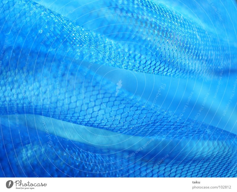 CREASED BLUE II Nylon Sack Kitchen String Pull Glittering Translucent Macro (Extreme close-up) Close-up creased blue Net Wrinkles Lamp Floor covering Lighting