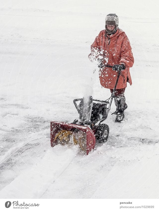 milling, milling... Human being Adults 1 Elements Winter Bad weather Storm Snow Snowfall Work and employment Cleaning Snowplug Milling machine Shovel