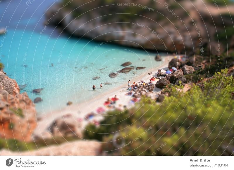 mini beach Tilt-Shift Small Miniature Bird's-eye view Andalucia Beach Coast Summer tilt Pattern Surrealism model building landscape miniature landscape