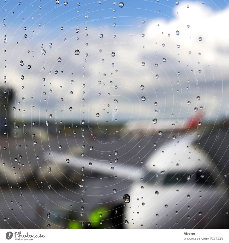 fly the flag Vacation & Travel Drops of water Rain Aviation Airplane Airport Airfield Airplane landing Airplane takeoff Departure lounge View from the airplane