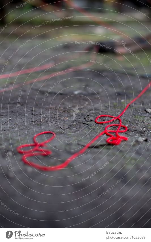 red thread. Art Culture Factory Ruin Fashion Wool Sewing thread Line Discover Dirty Red Self-confident Optimism Success Power Willpower Brave Responsibility