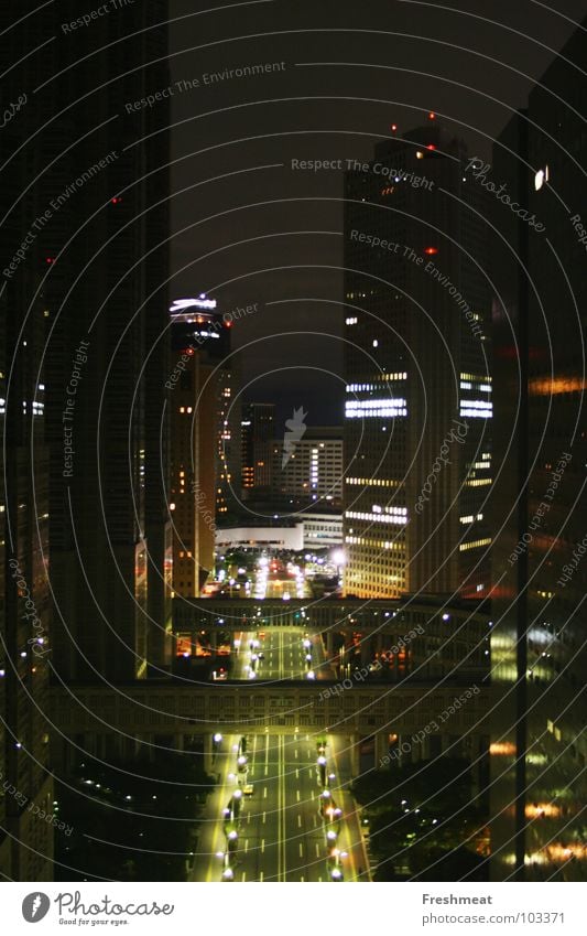 Tokyo at night Japan Large Town High-rise Night Tall Street