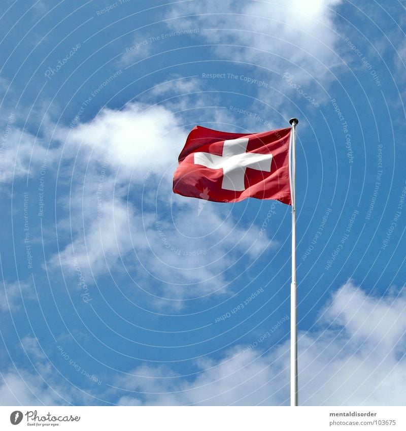 CH Switzerland Red White Neutral Flag Rod Swiss flag Ensign Peak Peak cross Home country Oberland Geneva Basel Winterthur Lucerne Hiking Vacation & Travel