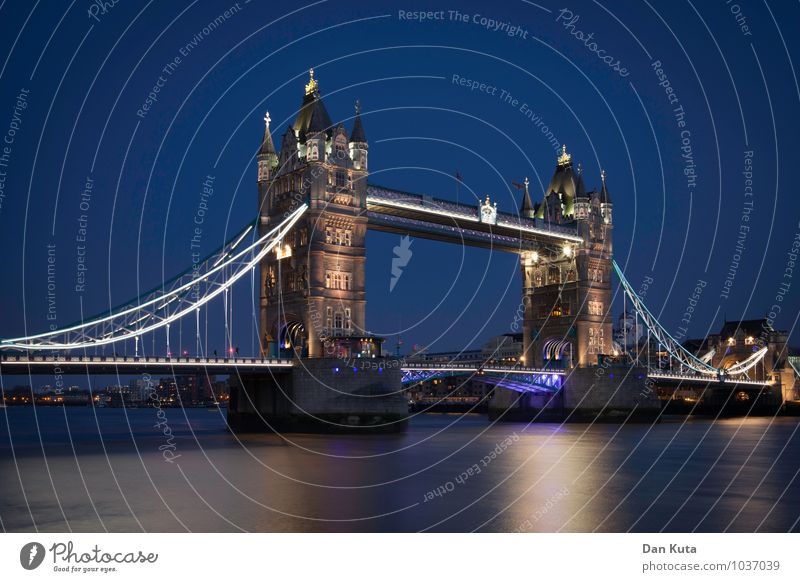 3 a.m. eternal London Great Britain Capital city Deserted Bridge Tourist Attraction Landmark Monument Tower Bridge Old Authentic Exceptional Historic Blue