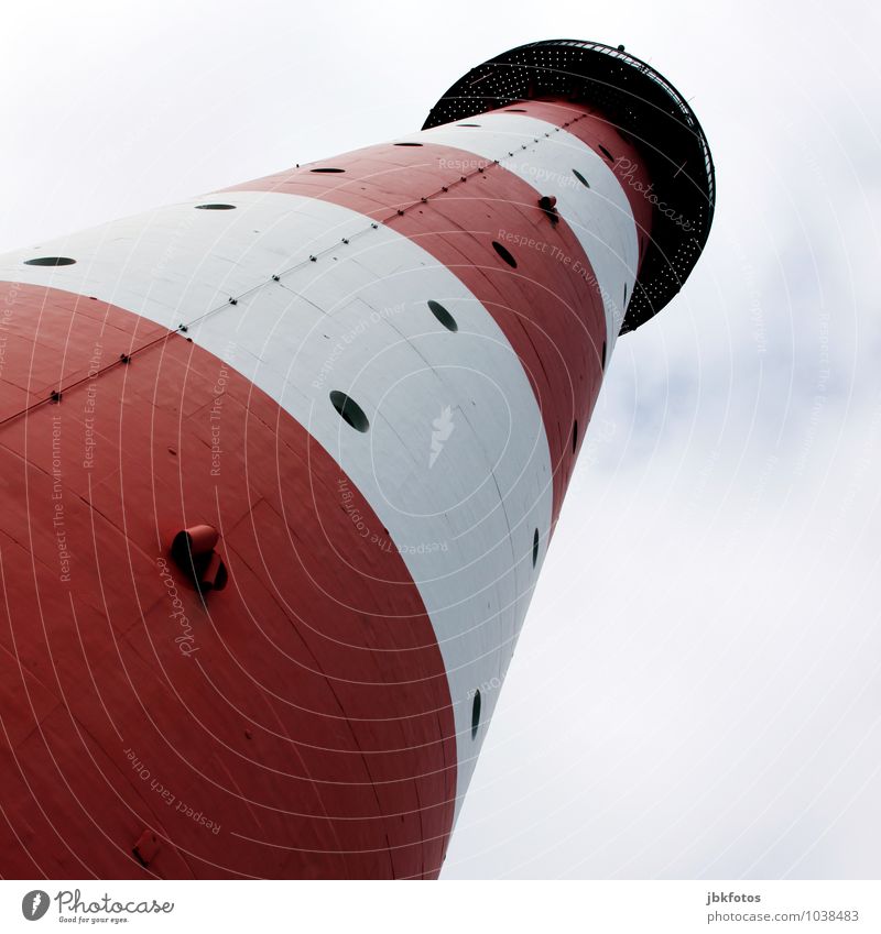 COAST LOLLY Tourist Attraction Landmark Transport Road sign Navigation Illuminate Stand Lighthouse Westerhever Westerhever lighthouse Reddish white Striped