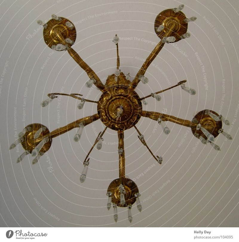 From below Chandelier Lamp Ceiling light Light Electric bulb Worm's-eye view Living room Crystal structure Blanket