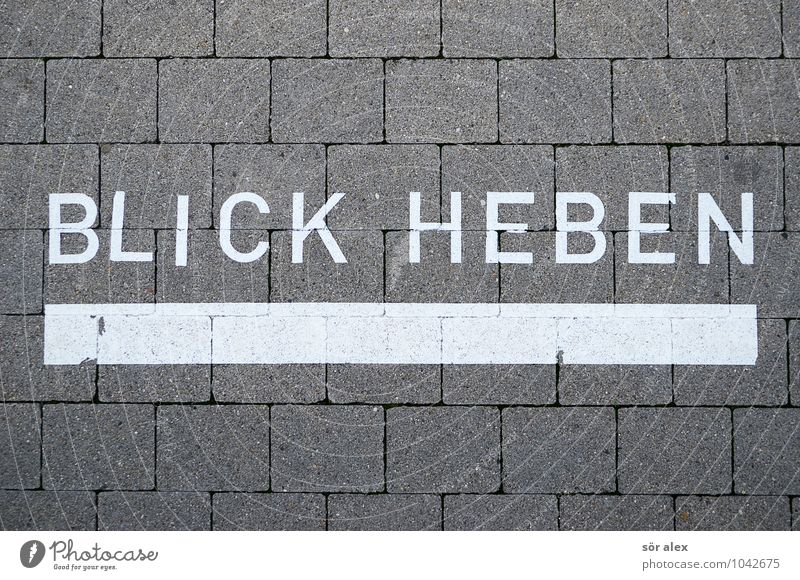 seen from above Easter Paving stone Cobbled pathway Sign Characters Gray White Caution Serene Patient Calm Self Control Watchfulness Typography Christianity