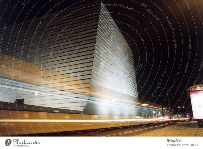 THE NIGHT AFTER THE ATTACK Synagogue Tram Dresden Night Long exposure Religion and faith straba time exposure church