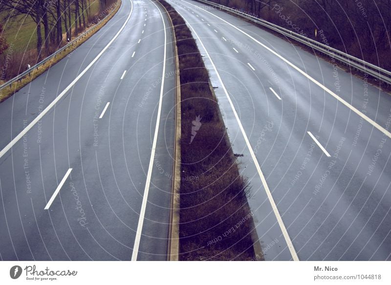 freeway Vacation & Travel Trip Freedom Environment Transport Traffic infrastructure Road traffic Motoring Street Lanes & trails Highway Loneliness Median strip