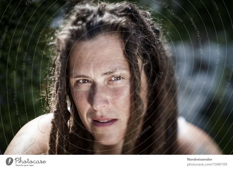 Confident young woman with dreadlocks and freckles looks into the camera Lifestyle Harmonious Well-being Contentment Senses Relaxation Calm Human being Feminine