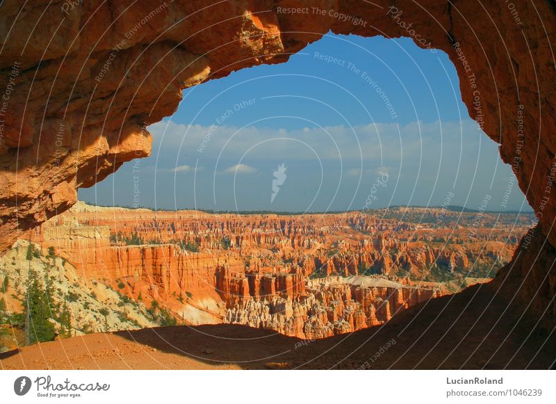 transparency Nature Landscape Sky Horizon Beautiful weather Tree Rock Mountain Canyon Brice Canyon Desert Rock arch Erosion National Park Cave USA Utah