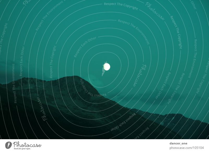 Mystic Moon Davos Night Idyll Romance Mysterious Moonrise Mountain