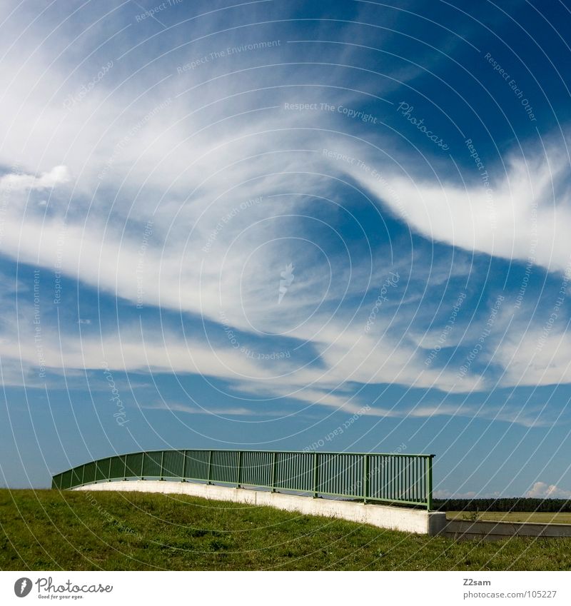 place to chill out II Sunset Clouds Moody Summer Field Bavaria Green Meadow Juicy Steel Rung Sky Relaxation sunshine Landscape Nature Germany scenic Handrail