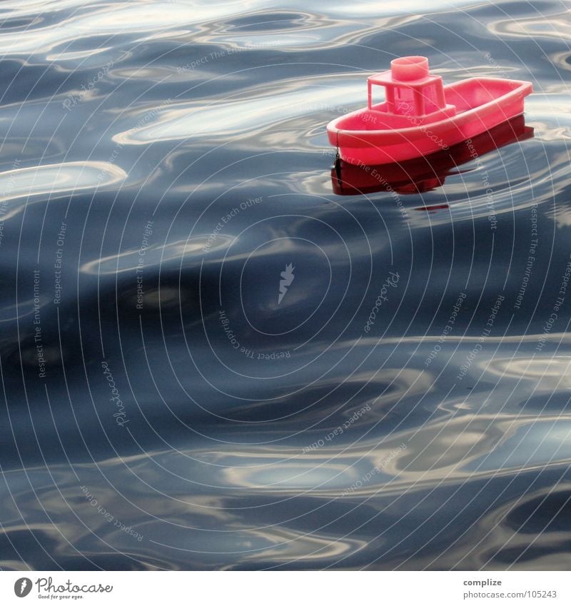 distressed at sea Watercraft Toys Waves Lake Ocean Reflection Pink Ferry Playing Red Swell Surf Style Minimal Soul Captain Lifeless On board Children's room