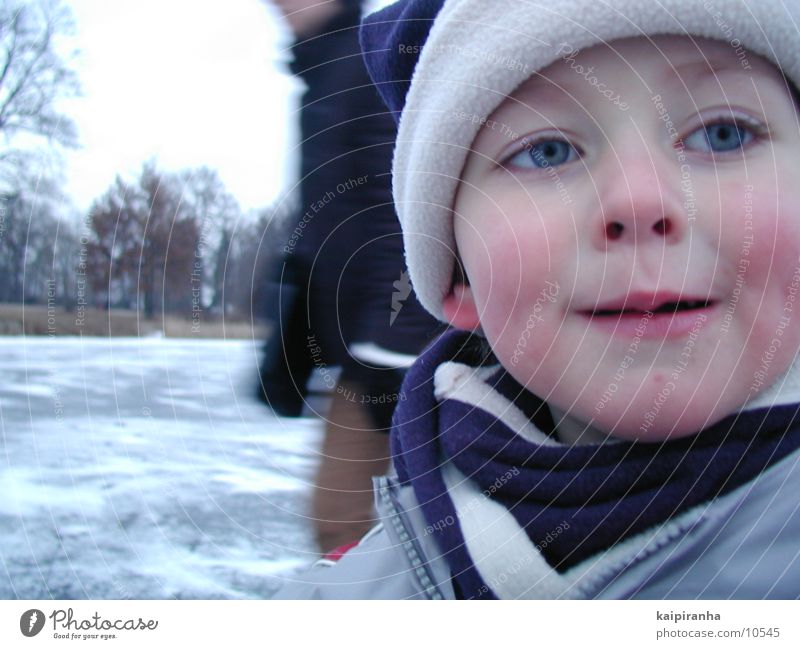 The Iceman Winter Child Cold Cap Ice-skating Snow Face Close-up