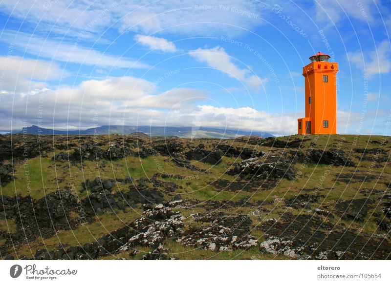 Lighthouse on Snæfellsnes Iceland Glacier National park Sky Clouds Lava Calm Mystic Comforting Mountain Snæfellsjökull deny jules volcano Tower Orange grass