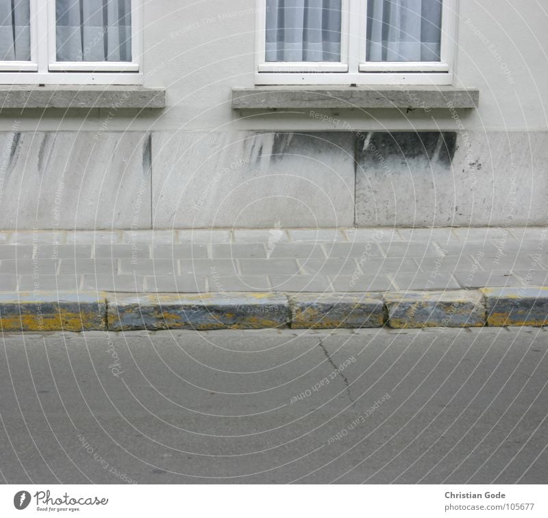 sidewalk Sidewalk Belgium Brugge Window Yellow Asphalt Curtain Drape Empty House (Residential Structure) Wall (barrier) Gray Window board Architecture