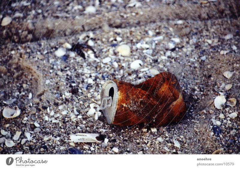 Beach Can 2 Tin Trash Scrap metal Obscure Rust