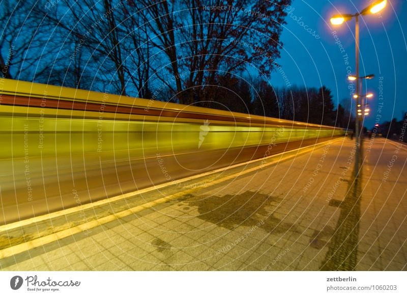 S-Bahn again Commuter trains Berlin Transport Rail transport Train station Platform Suburb Line Net Public transit Blur Dynamics Speed Rush hour Haste