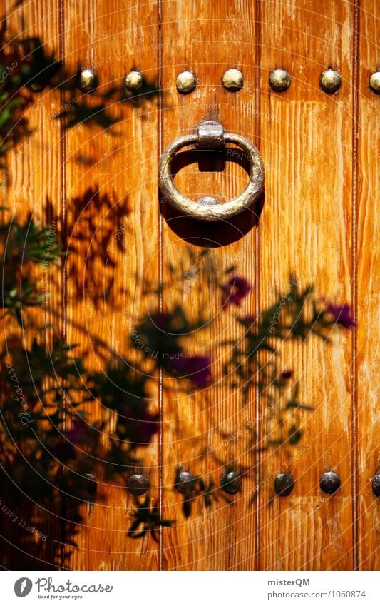 Shadow knob. Art Esthetic Door Door lock Doorknob Door opener Wooden door Colour photo Subdued colour Exterior shot Close-up Experimental Pattern