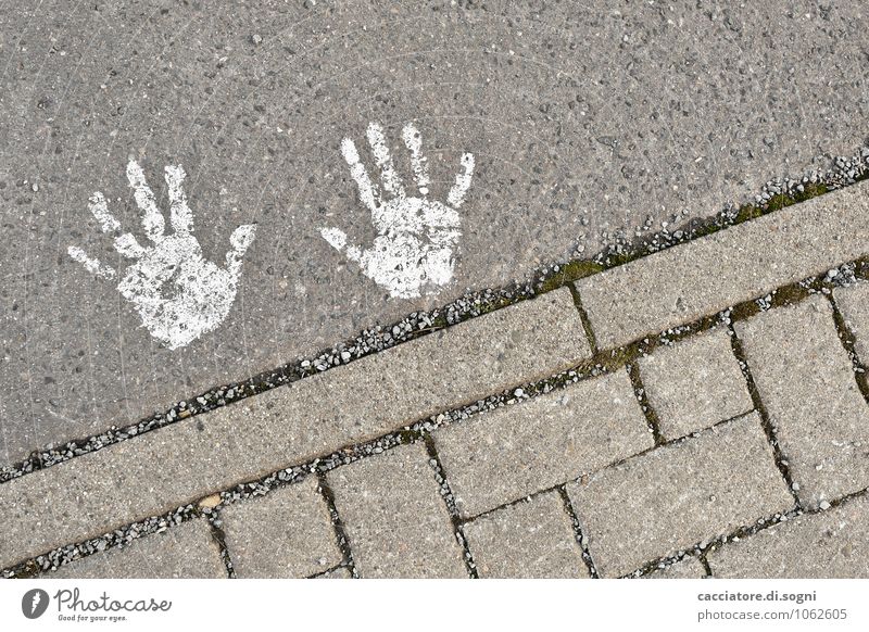 patch hands Traffic infrastructure Street Sign Hand handprint Simple Happiness Small Funny Cute Gray White Joy Optimism Friendship Mysterious Innovative Infancy