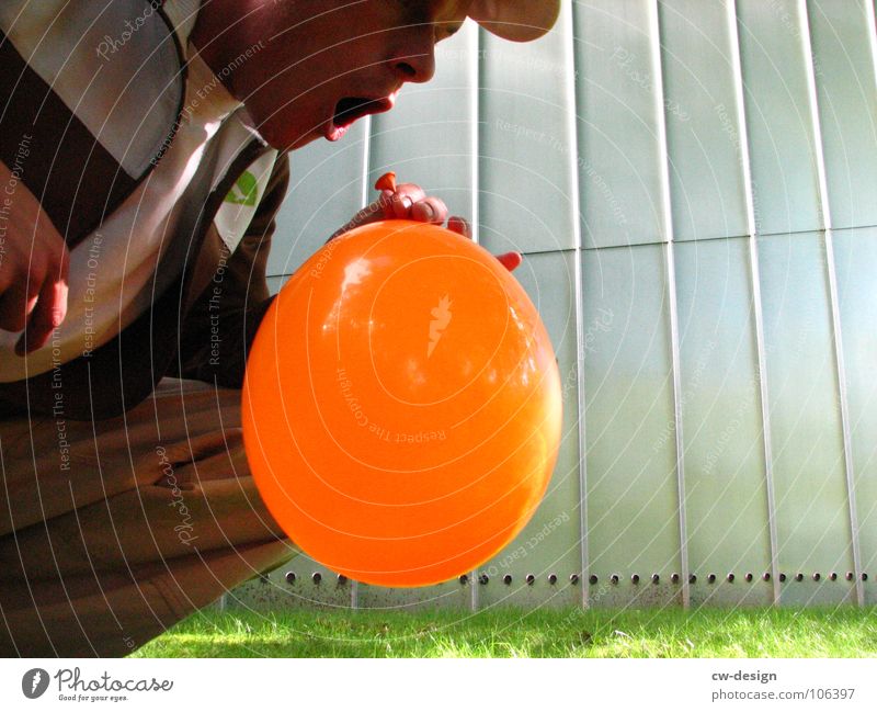 air pump Balloon Warning colour Air Breathe Blow Ball sports Air pump Inhale Masculine Where Territory Photo shoot Kreuzberg Media Media design Design