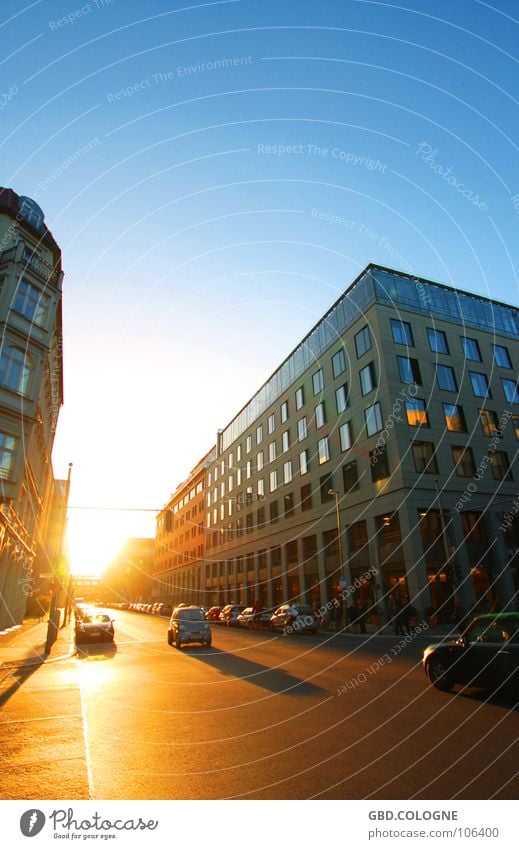 Blended by the Light Evening Twilight Sunset Vacation & Travel Eye-catcher Transport Building Office building Berlin Traffic infrastructure Autumn Dusk sundown