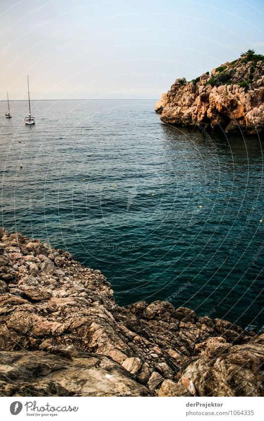 Mallorca from its beautiful side 69 - Rocky bay with boats Vacation & Travel Tourism Trip Adventure Far-off places Freedom Summer vacation Environment Nature