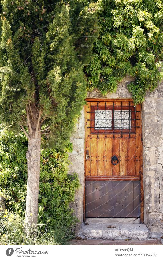 Garden door. Nature Adventure Entrance Front door Main gate Real estate Possessions Door Spain Majorca Green Tree Colour photo Subdued colour Exterior shot