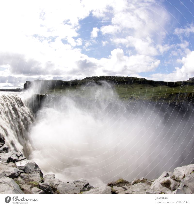 ICELAND / Dettifoss Environment Nature Landscape Elements Water Rock Mountain Coast Lakeside River bank Infinity Tall Godafoss Iceland Waterfall Massive