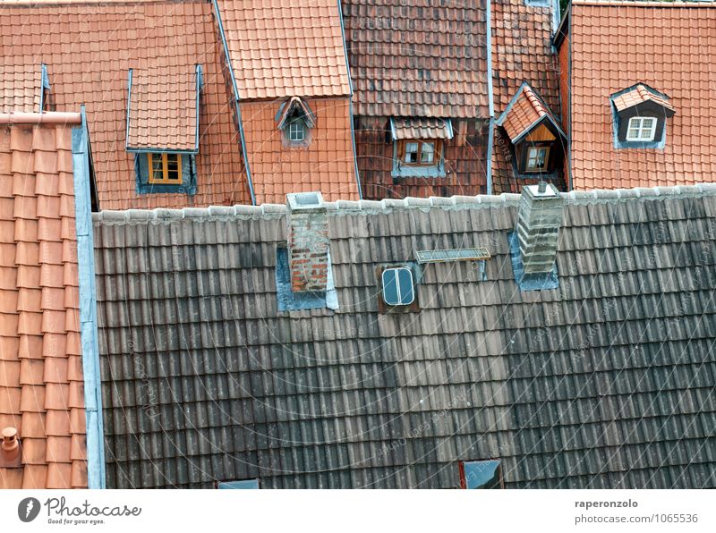 old. new. quedlinburg Small Town Downtown Old town Deserted House (Residential Structure) Window Roof Chimney Living or residing Authentic New Gray Red