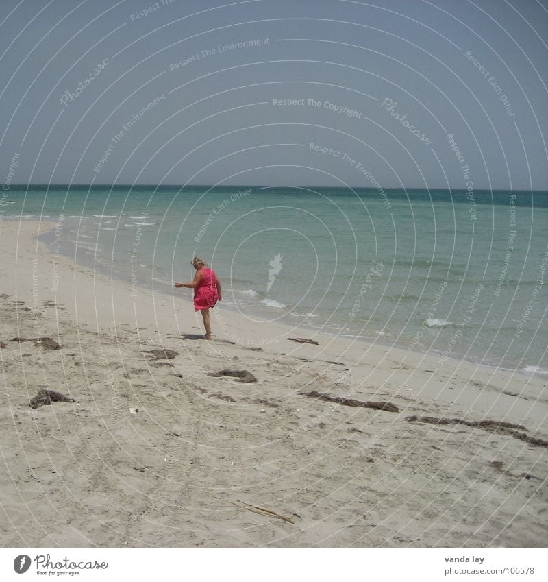 Mussel Collector III Ocean Beach Dress Hot Loneliness Far-off places Horizon Brown Sunbathing Woman Fat Round Healthy Waves Pure Caribbean Sea Dream Sky blue