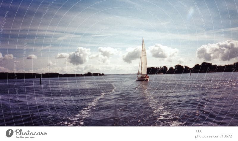 Out to sea Ocean Sailboat Clouds Baltic Sea Denmark Island Harbour Water