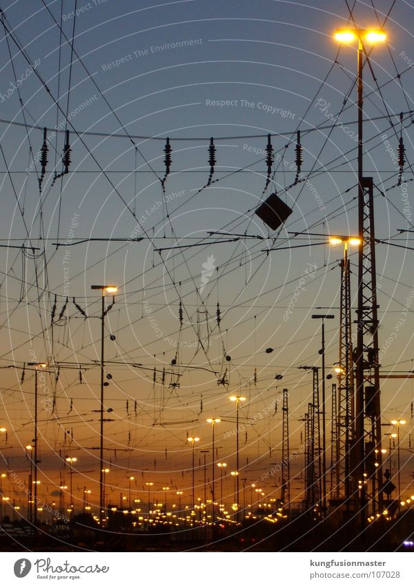 Veddel at night Railroad tracks Sunset Train station Industry Long exposure Hamburg trail Sky Light Dusk no vanilla pudding Town