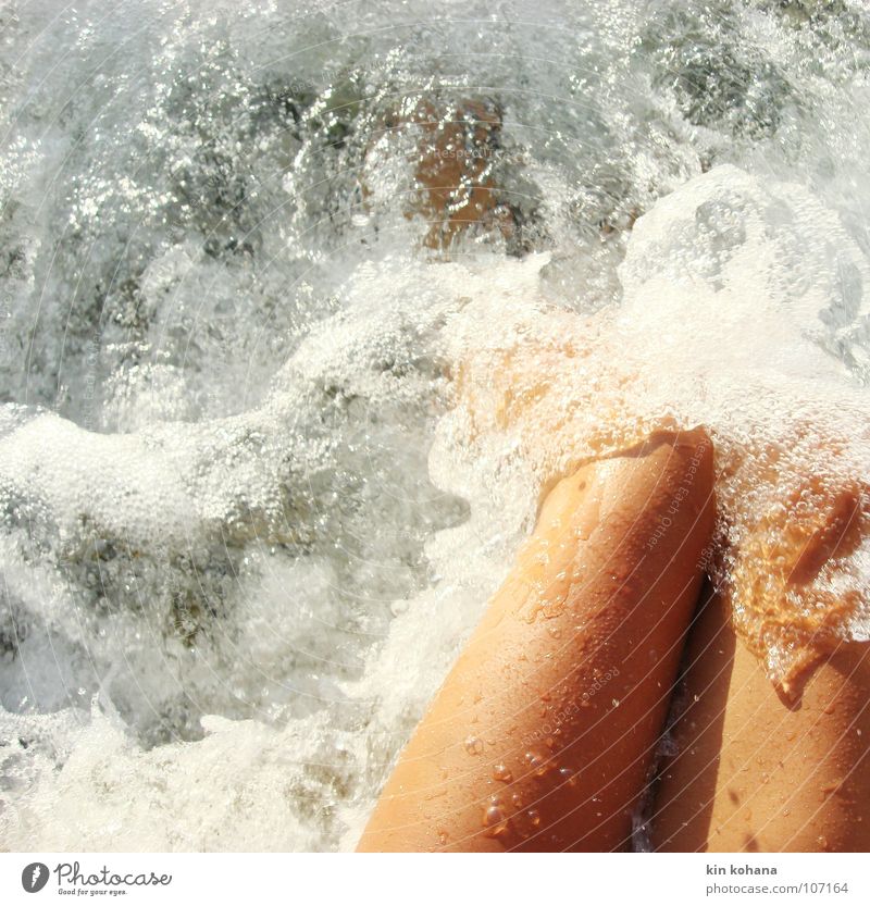 passion _ 01 Beautiful Skin Vacation & Travel Beach Ocean Waves Woman Adults Legs Water Drops of water Summer Lake Swimming & Bathing To enjoy Sit Eroticism