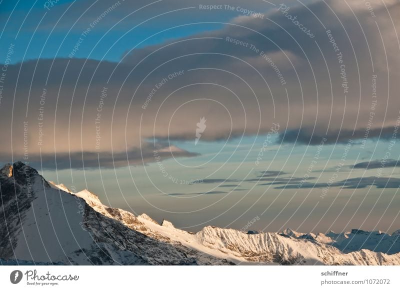 Giant cloud sheep, go to sleep Climate Climate change Weather Beautiful weather Rock Alps Mountain Peak Snowcapped peak Glacier Cold Alpine Clouds