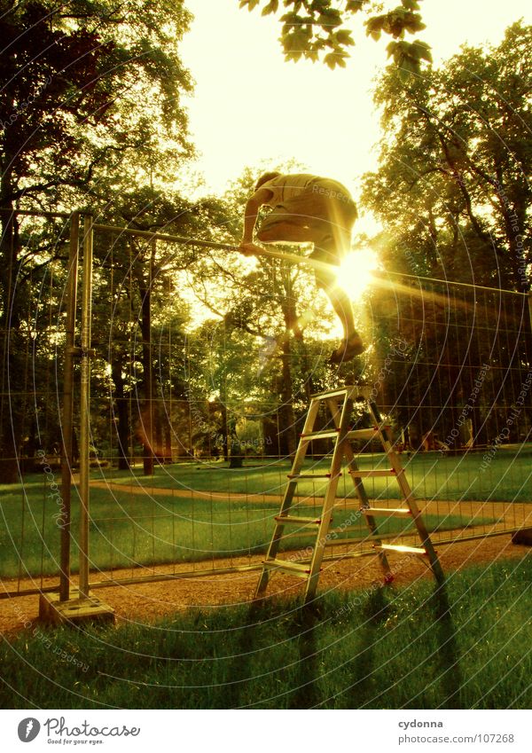 One air-line, please! I Man Fellow Swing Jump Wall (building) Barrier Conquer Fence Curiosity Bans New Mysterious Bird's-eye view Exceptional Innovative