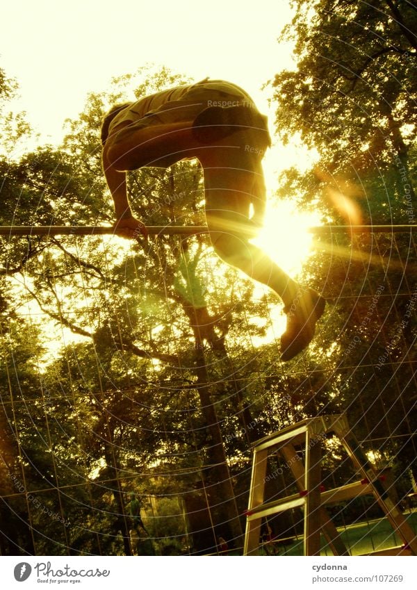 One air-line, please! SECOND Man Fellow Swing Jump Wall (building) Barrier Conquer Fence Curiosity Bans New Mysterious Bird's-eye view Exceptional Innovative