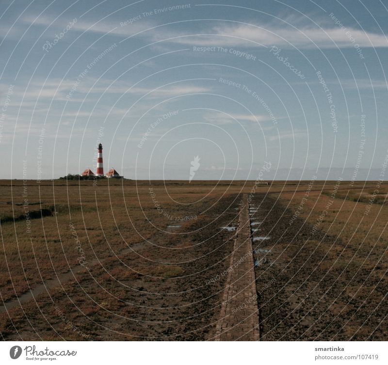 A Long Way Down Right ahead St. Peter-Ording Narrow Lighthouse Fortress Puddle Smoothness Dangerous Experience Loneliness Peace Conduct Follow direction Target