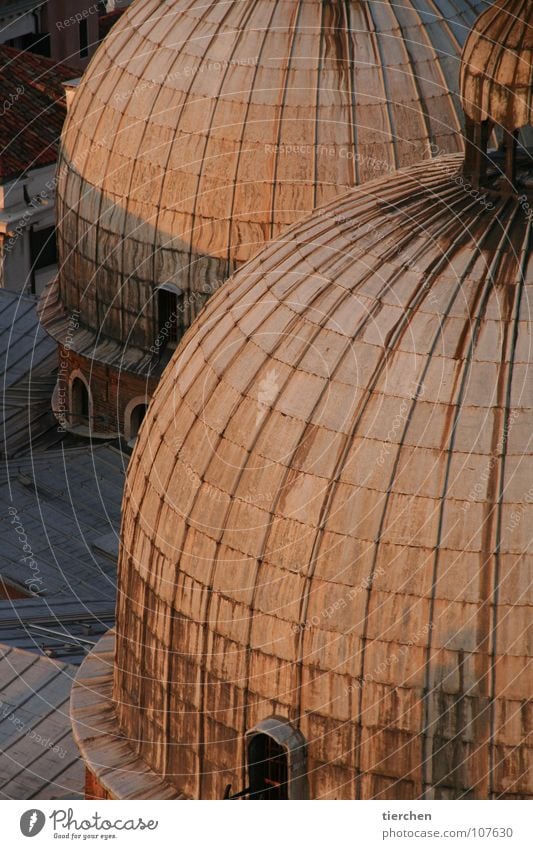 twins Venice Domed roof Roof Round St. Marks Square Basilica San Marco Window Corrugated iron roof Landmark Italy Vacation & Travel Structures and shapes