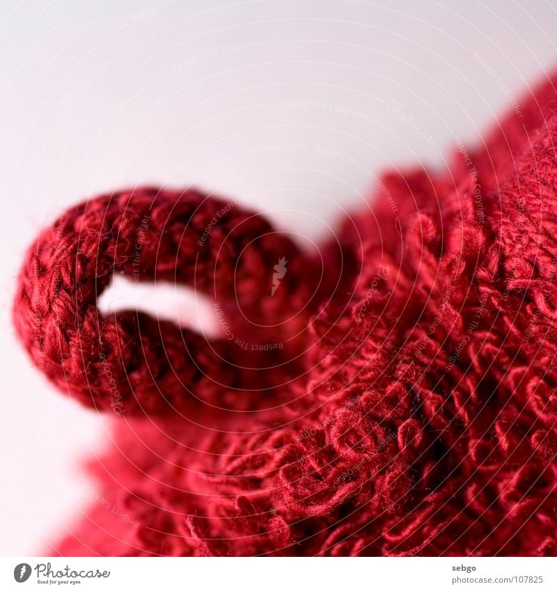 Where the rag hangs! Scaredy-cat Red Textiles Checkmark Eyelet Macro (Extreme close-up) Close-up Floor cloth soap cloth Cotton Hollow Oven cloth