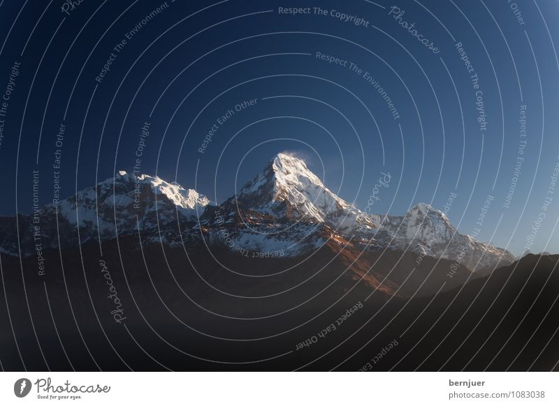 sunrise Environment Nature Landscape Air Cloudless sky Sunrise Sunset Summer Beautiful weather Mountain Peak Snowcapped peak Famousness Cold Natural Blue White