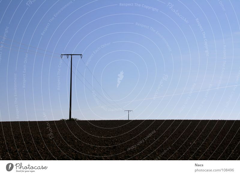 stream composition Progress Electricity Black Light blue Blue Field Hard Think Loneliness Calm Exterior shot Landscape Agriculture Autumn October