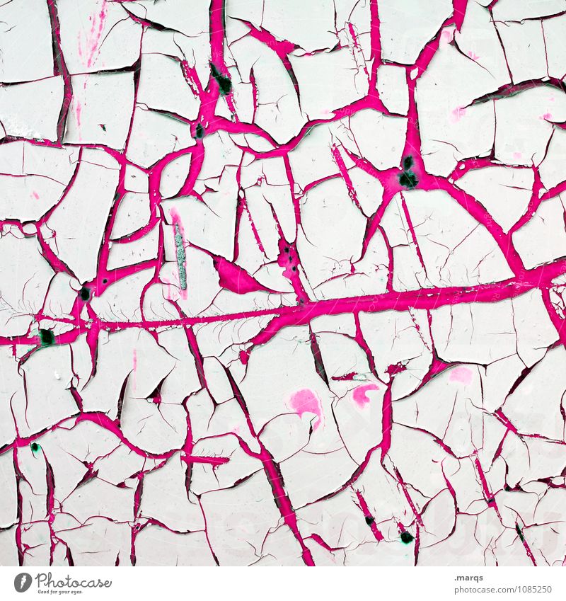 Crafty Design Metal Plastic Line Broken Pink White Colour Decline Change Varnish Dye Colour photo Close-up Abstract Pattern Structures and shapes Deserted Day