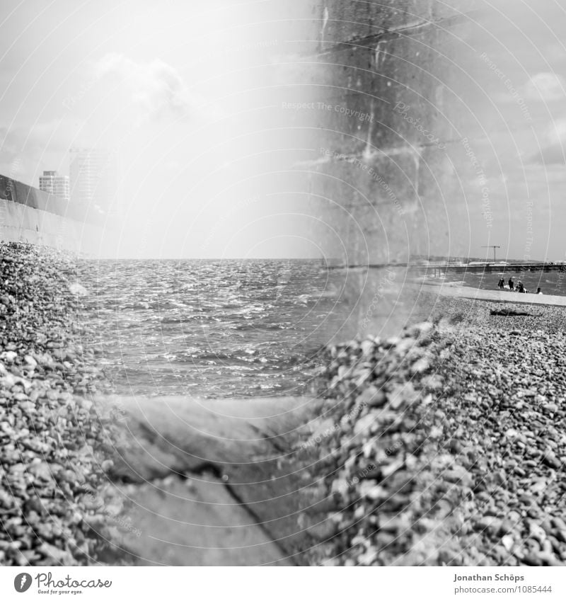 Brighton VI Environment Nature Landscape Beautiful weather Esthetic England Beach Pebble beach Reflection Prism Abstract Experimental Health Spa