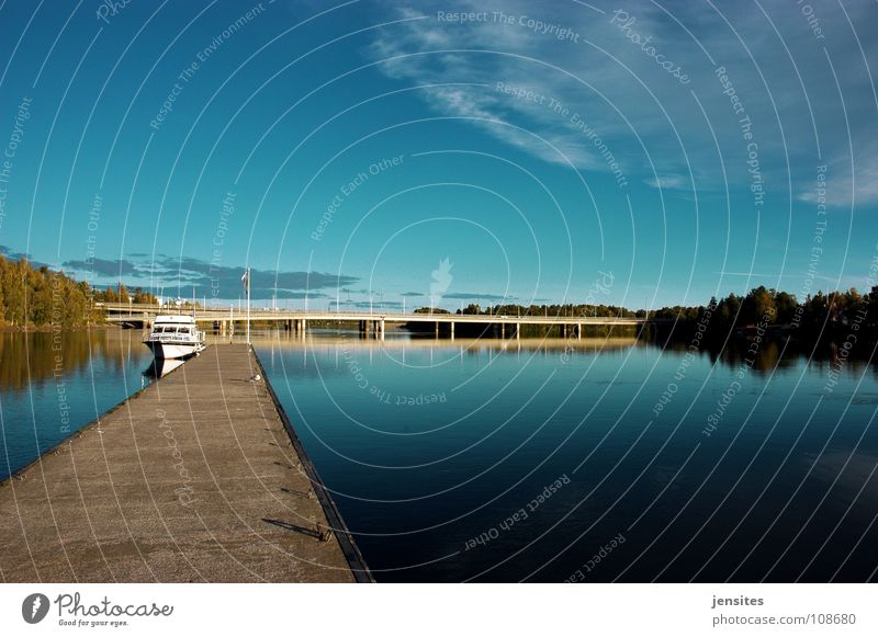 meet me in the city Lake Footbridge Watercraft Calm Relaxation Clouds Tree Summer Sky Wood flour River Brook Blue Contentment Bridge Clarity boat ship silent