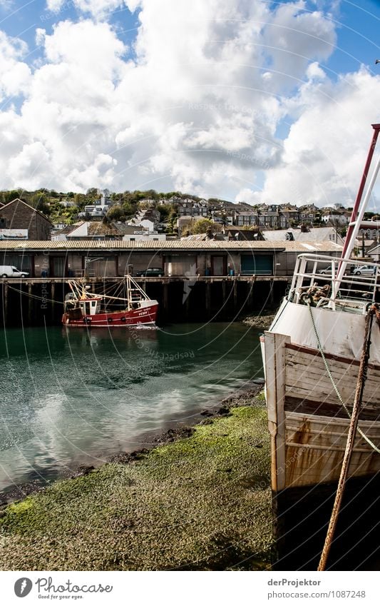 Ebb tide at the port Environment Landscape Spring Waves Coast North Sea Island Fishing village Harbour Tourist Attraction Navigation Steamer Fishing boat Anchor